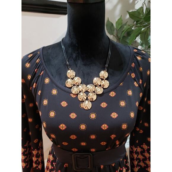 International Concepts Women Black Polyester Round Neck Long Sleeve Top Blouse M - Picture 2 of 11